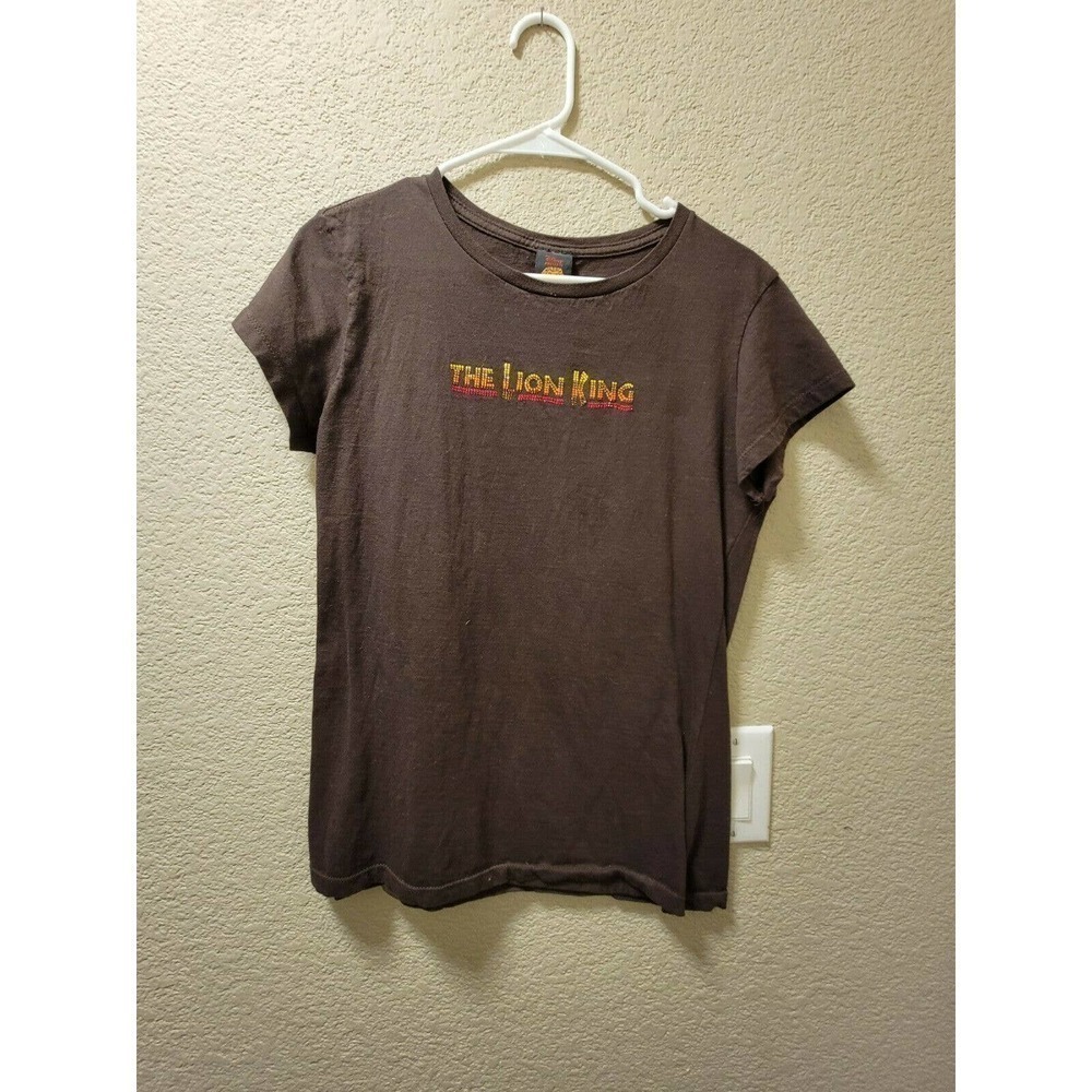Disney Lion King The Musical Womens Short Sleeve Tee, Brown Size XL